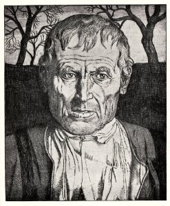 Fritz Boehle - Brustbild eines Bauern, c. 1906. Radierung