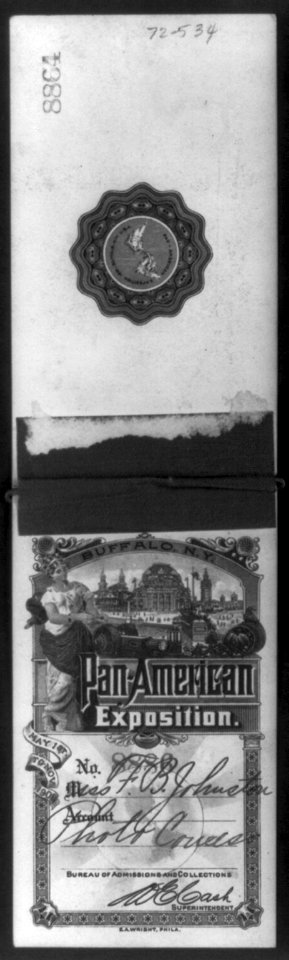 Front and back cover of passport issued to F.B.J. for Pan-American Expo., Buffalo LCCN2006688444