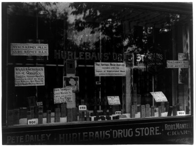 Front window - Hurlebaus' Drug Store LCCN2001698314