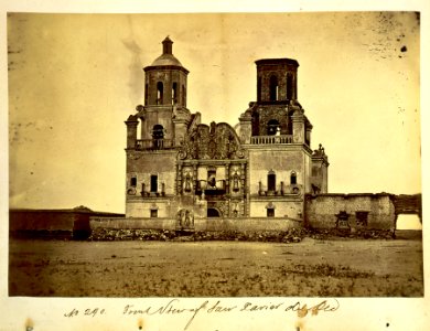 Front view of San Xavier del Bec (i.e., Bac)