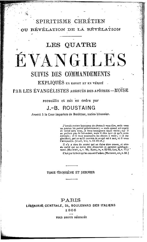 Frontispício de Les Quatre Évangiles, 1866, Paris