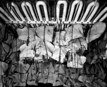 Frozen meat in the hold of the 'Highland Rover' (1910) RMG G10644
