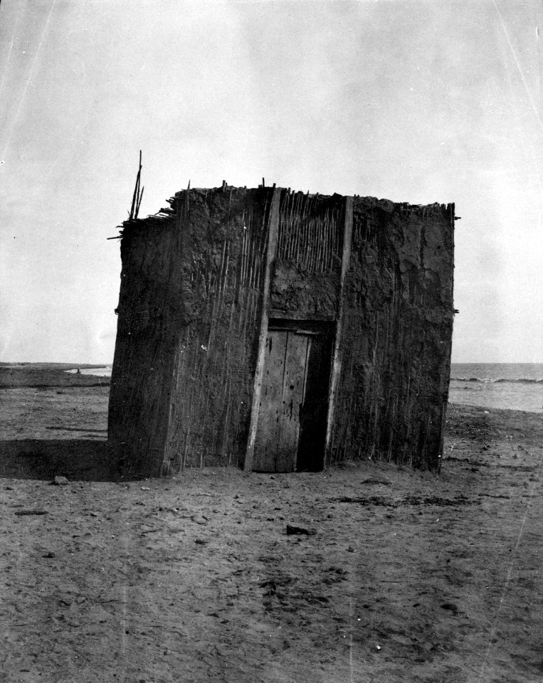 Från Stilla havskusten. Hus av sockerrörsstjälkar och bambu. Sydamerika, Payta. Peru - SMVK - 002417