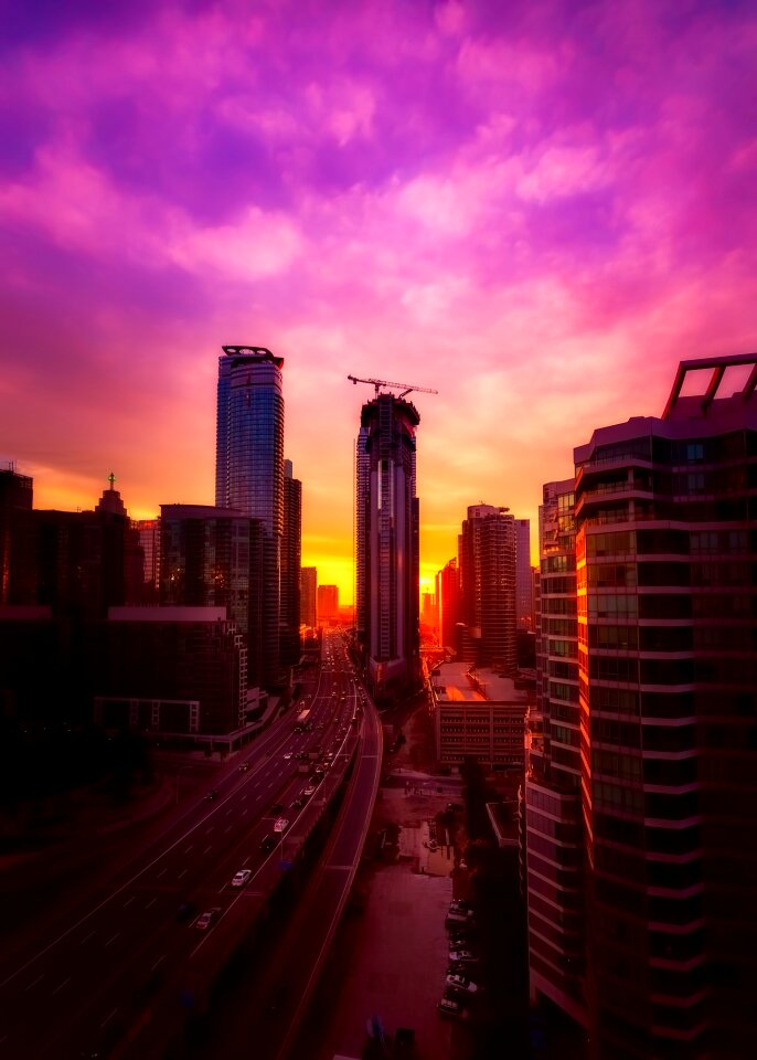 Urban skyscrapers buildings