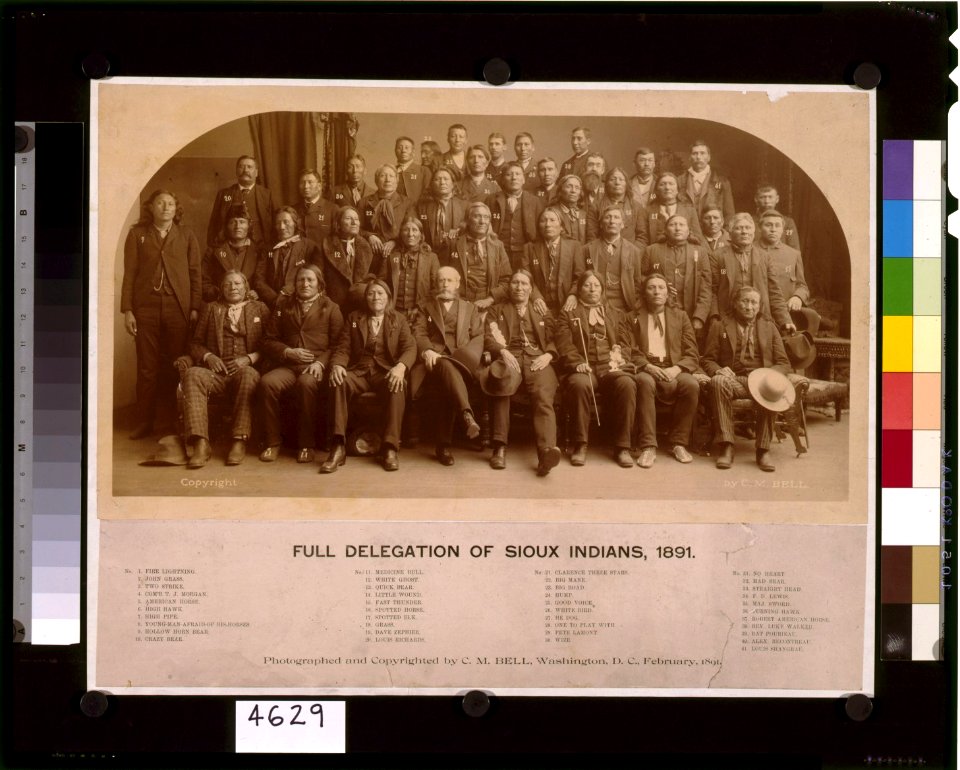 Full delegation of Sioux Indians, 1891 - photographed and copyrighted by C.M. Bell, Washington, D.C., February, 1891. LCCN96514611