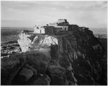 Full view of the city on top of mountain, Walpi, Arizona, 1941,., 1941 - NARA - 519989