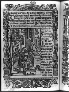 Full page with illus. of man painting madonna and another making engraving) LCCN2002713373