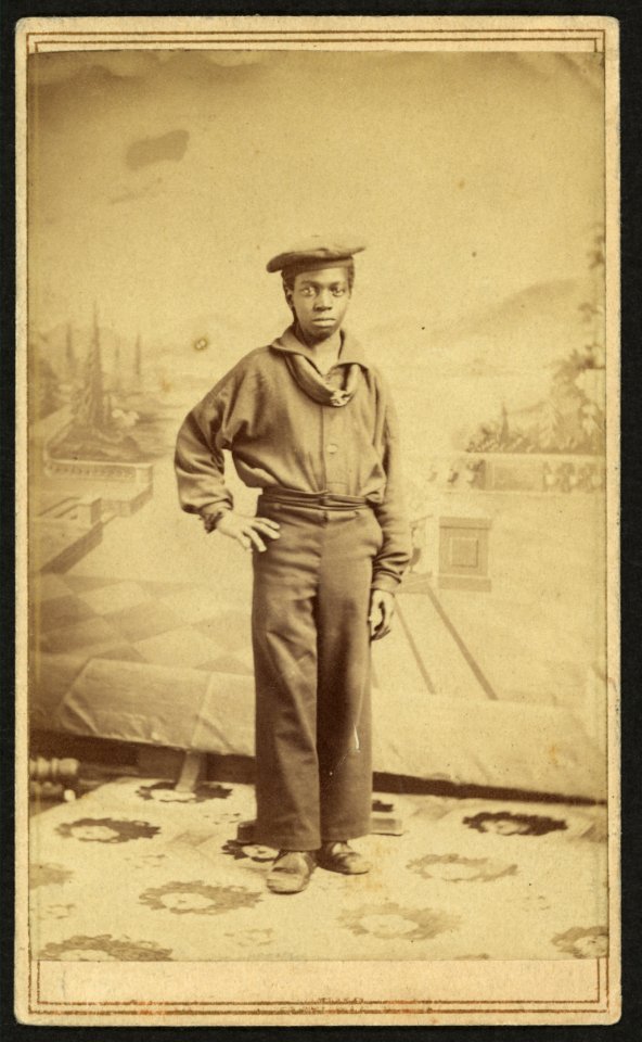 Full-length portrait of an African American sailor, facing front) - from Ball & Thomas Photographic Art Gallery, 120 West Fourth St. near Race, Cincinnati LCCN2010647927