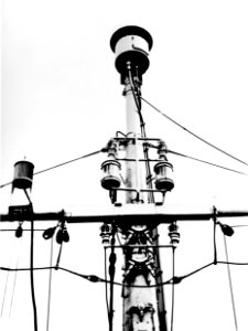 FuMO 81 Berlin radar antenna atop the foremast of the German heavy cruiser Prinz Eugen in 1945
