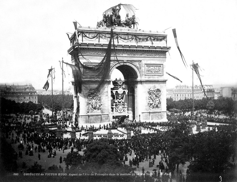 Funeral ceremony for Victor Hugo, l'Arc de Triomphe, Paris, France 1885