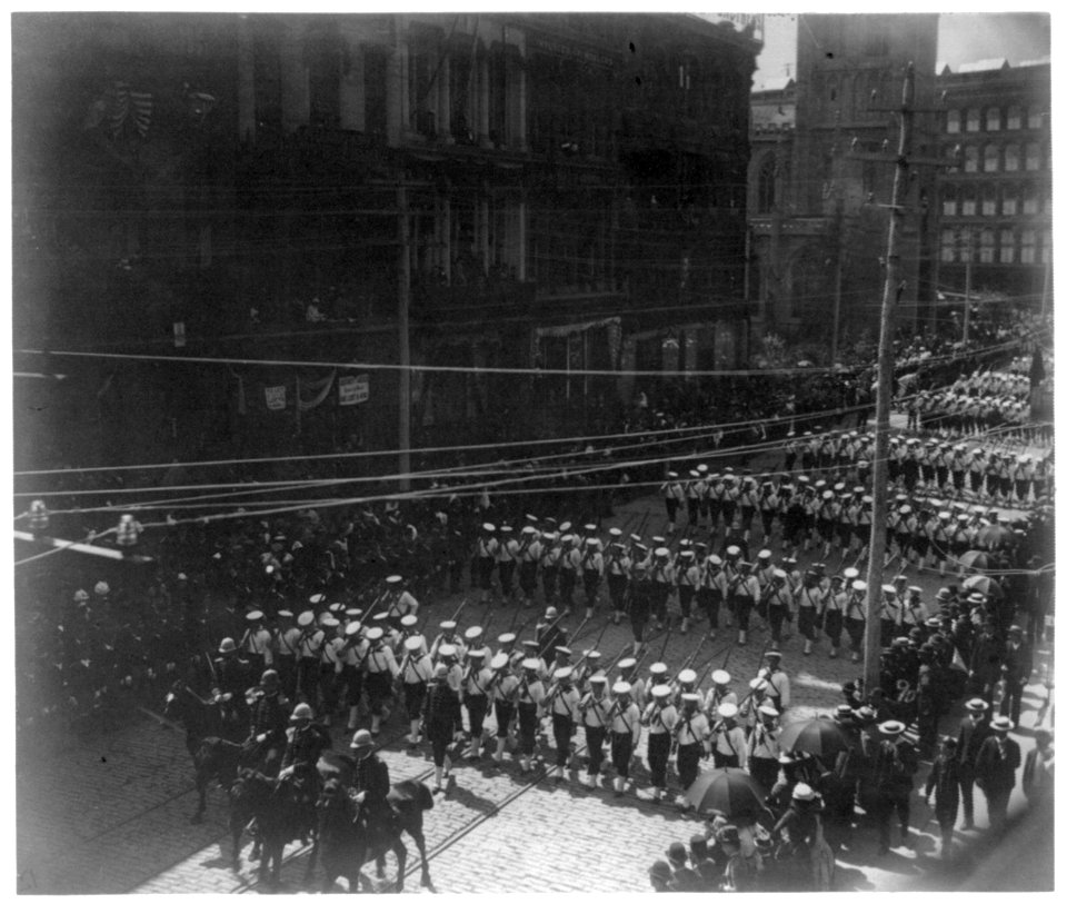 Funeral of Pres. Grant, New York City- groups of boys marching LCCN2003677342