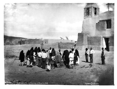 Funeral at the Pueblo of Isleta, New Mexico, ca.1898 (CHS-4562)