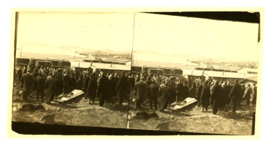 Funeral of the noted Russian engineer Sakharoff - looking w. across harbor - Port Arthur LCCN2005678324