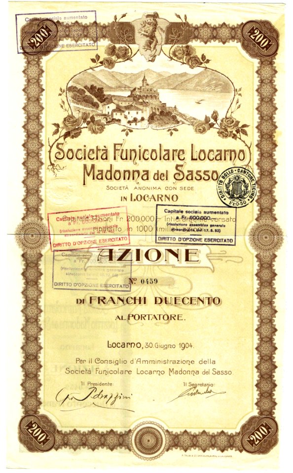 Funicolare Locarno–Madonna del Sasso 1904