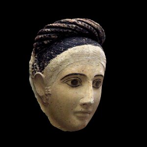Funerary mask of a woman-MAHG 012455-IMG 1823-black photo