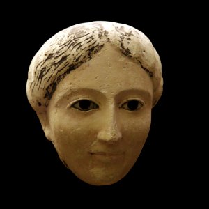 Funerary mask of a young woman-MAHG 012484-IMG 1819-black photo