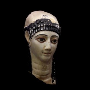 Funerary mask of a woman-MAHG 012485-IMG 1822-black photo