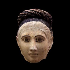 Funerary mask of a woman-MAHG 012455-IMG 1827-black photo