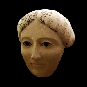 Funerary mask of a young woman-MAHG 012484-IMG 1825-black photo