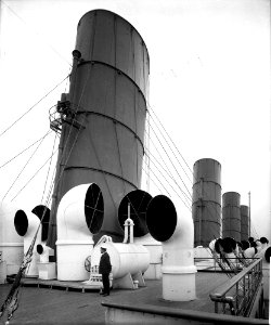 Funnels of the 'Aquitania' (1914) RMG G10791 photo
