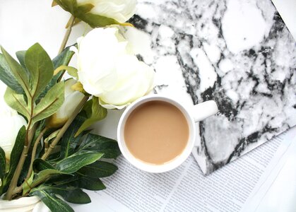 Coffee white table photo