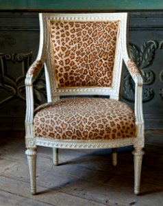 Fåtölj med leopardmönster - Skoklosters slott - 92414