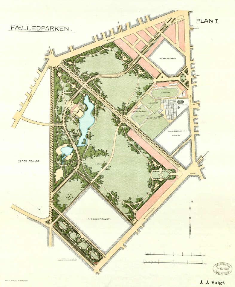 Fælledparken 1908 by J.J. Voigt