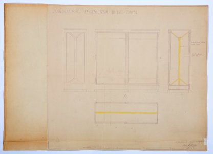 Fönsterritning till Hallwil-Zimmer, 1927 - Hallwylska museet - 108722