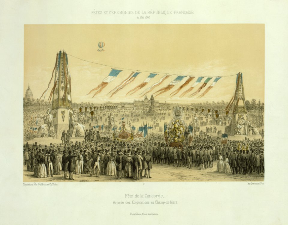 Fête de la Concorde, arrivée des corporations au Champ-de-Mars 2