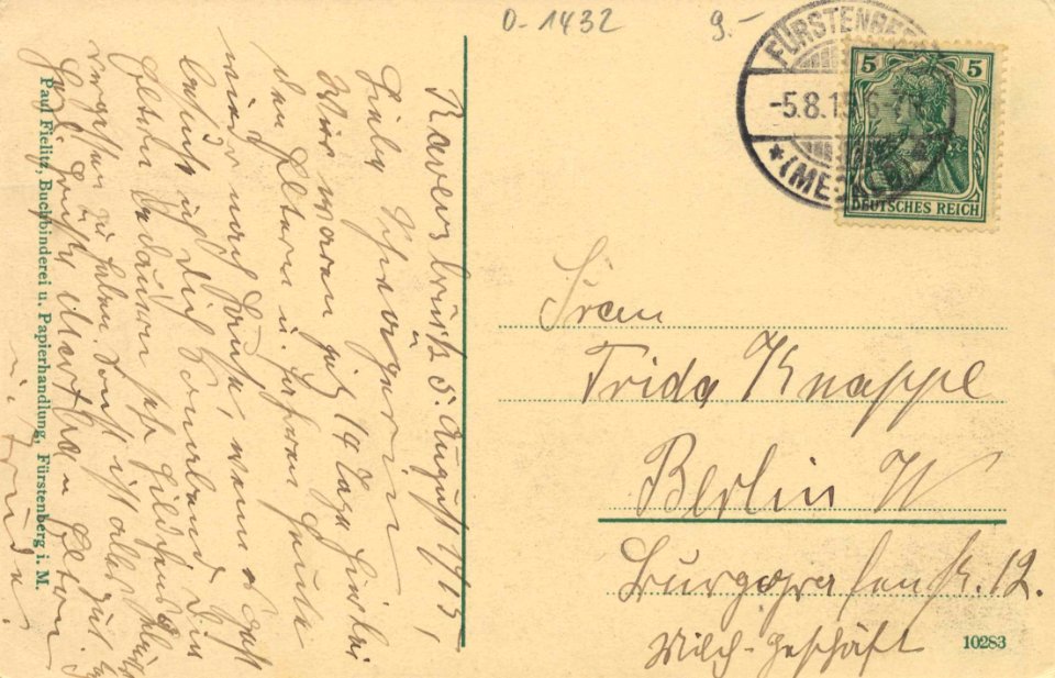 Fürstenberg i. Meckl., Brandenburg - Röblinsee (back) (Zeno Ansichtskarten)