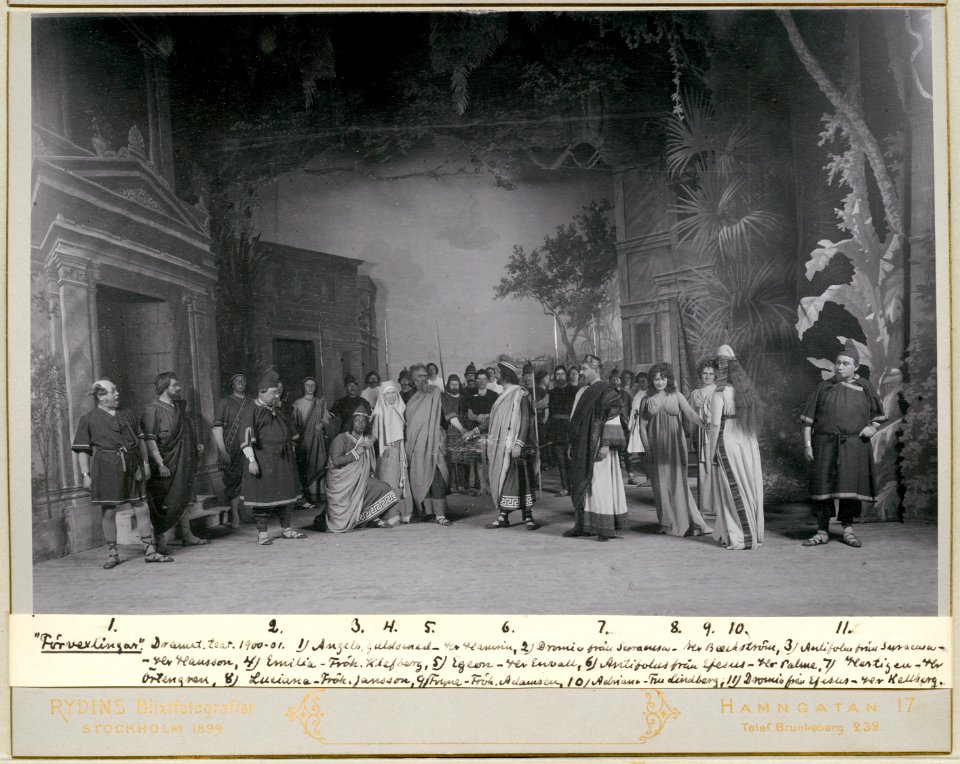 Förvexlingarne, Dramatiska teatern 1900. Föreställningsbild - SMV - H11 061