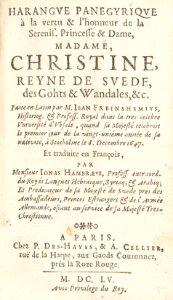 Författare Johann Freinsheim 1608-1660. Hyllnings bok i drottning Kristinas ära - Skoklosters slott - 91429