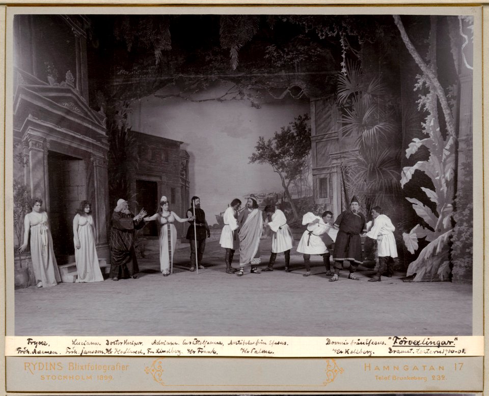 Förvexlingarne, Dramatiska teatern 1900. Föreställningsbild - SMV - H11 060