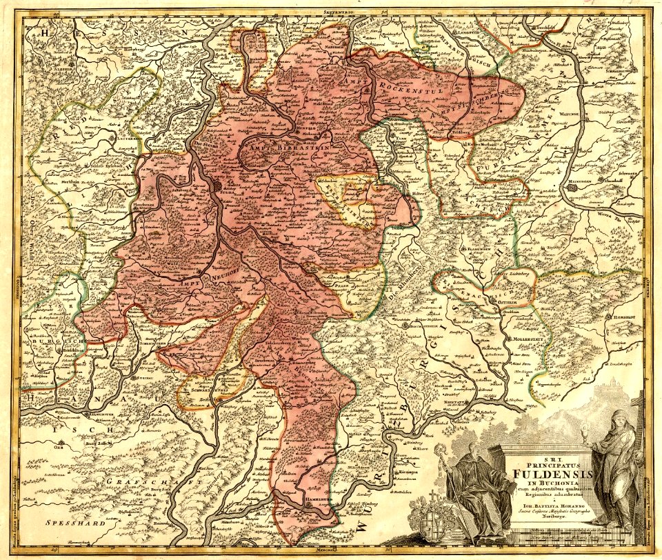 Fürstabtei Fulda territorium. JB Homann (1716-1724)