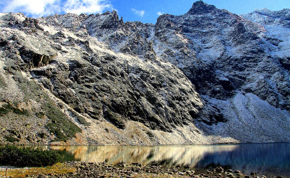 Landscape mountain ponds the beauty of the mountains