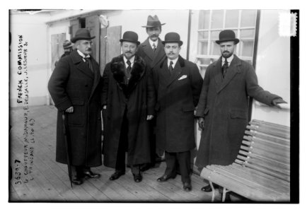G. Chouffeur (i.e., Chaffour), M. Damour, E. Delasalle (i.e., Delasalle-Thiriez), J. Lesueur & L. Trincano, French Commission (L. to R.) LCCN2014700218