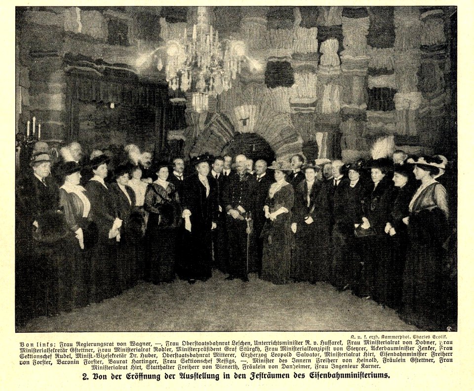 Gruppenbild im Eisenbahnministerum in Wien, 1914