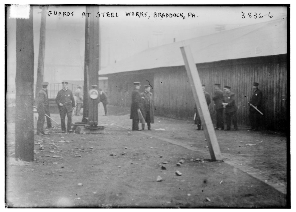Guards at Steel Works, Braddock, Pa. LCCN2014701545