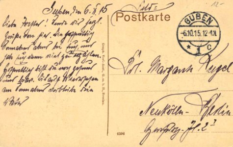 Guben, Ostbrandenburg - Grüne Wiese mit Sanssouci (back) (Zeno Ansichtskarten)