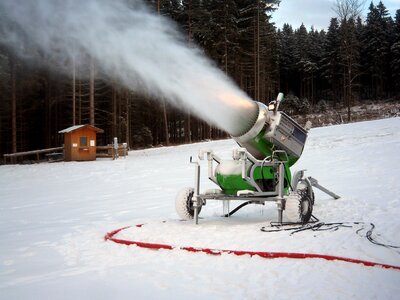 Skiing ski area artificial snow photo