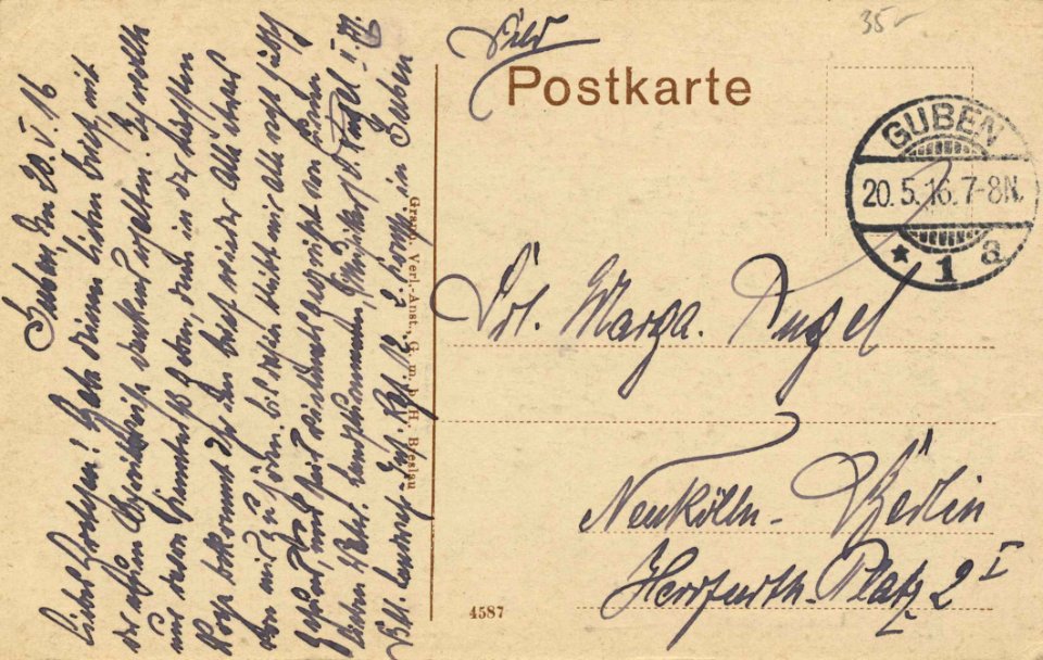 Guben, Ostbrandenburg - Lindengraben (2) (back) (Zeno Ansichtskarten)