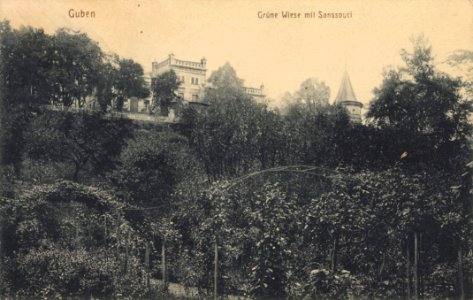 Guben, Ostbrandenburg - Grüne Wiese mit Sanssouci (Zeno Ansichtskarten)
