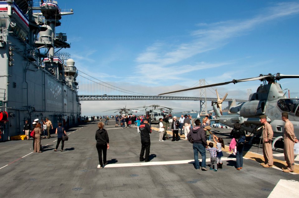 Guests tour USS America during San Francisco Fleet Week 2014 141009-N-YB590-193