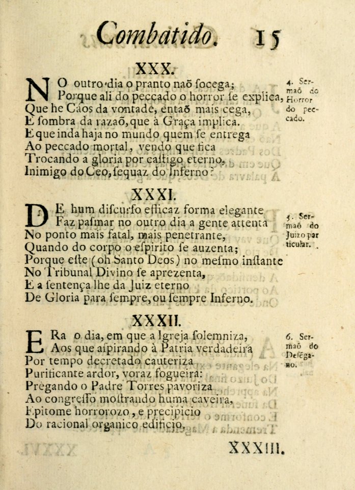 Guimaraens combatido, assalto da penitencia, triunfo da virtude, epanafora metrica 15