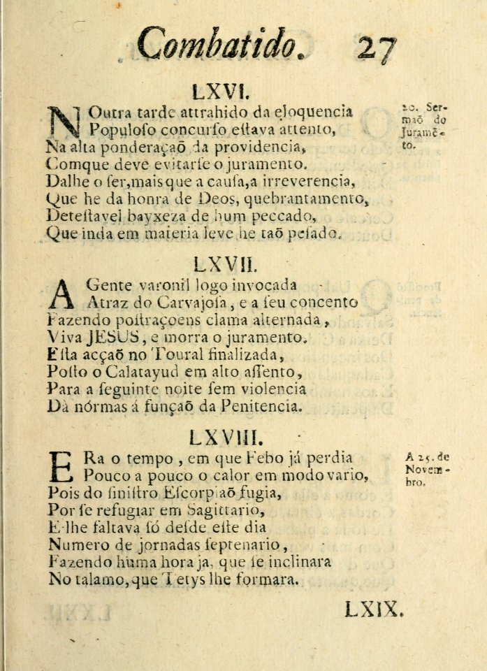 Guimaraens combatido, assalto da penitencia, triunfo da virtude, epanafora metrica 27