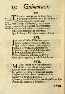 Guimaraens combatido, assalto da penitencia, triunfo da virtude, epanafora metrica 10