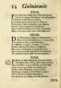 Guimaraens combatido, assalto da penitencia, triunfo da virtude, epanafora metrica 14