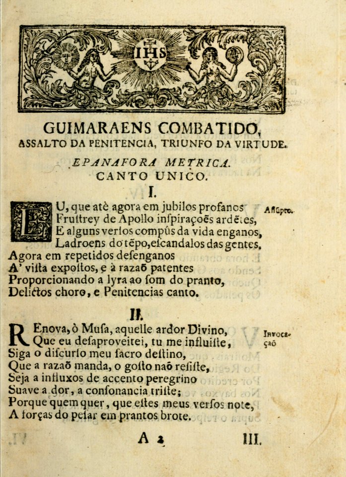 Guimaraens combatido, assalto da penitencia, triunfo da virtude, epanafora metrica 05