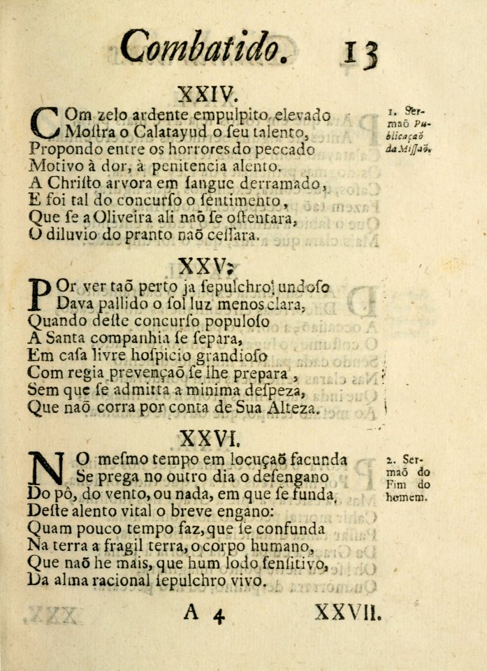 Guimaraens combatido, assalto da penitencia, triunfo da virtude, epanafora metrica 13