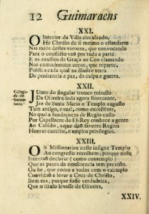 Guimaraens combatido, assalto da penitencia, triunfo da virtude, epanafora metrica 12